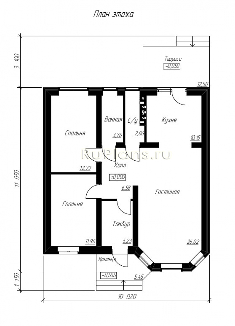 Проекты домов 70 м² в один этаж - Одноэтажные дома 70 кв м в Краснокаменске